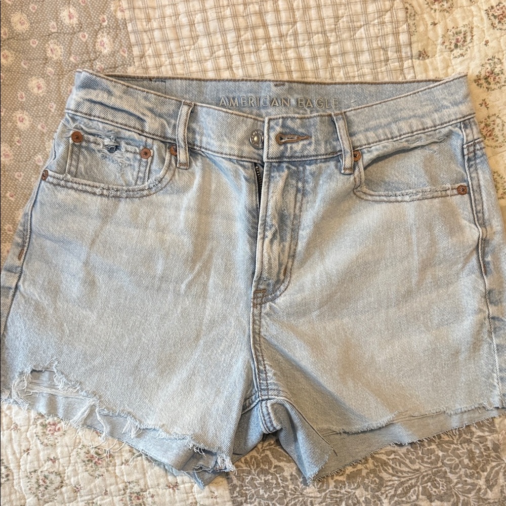 American Eagle Outfitters Light Wash Denim Cutoff Shorts